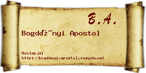 Bogdányi Apostol névjegykártya